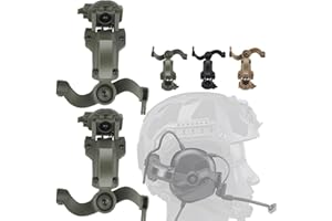 ZHONGREN Schneller Helm ARC Schienenadapter Taktische Abholung Headset Aufhängung Kopfhörer Halterung Multi-Winkel-Drehung für Ops Core ARC & Team Wendym-LOK Schiene, Jagd Ohrenschützer Unterstützung