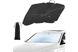 ‎KWAK'S Kwak's Auto Regenschirm Sonnenschutz mit biegbarem Griff, verbesserte Auto Sonnenschutz Front Windschutzscheibe für Auto Innenraum Sonnenschutz Fit Meist Fahrzeug(L)