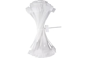 QIMEI-SHOP Collier de Serrage Blanc 150mm x 3 mm Attache Câble Plastique Serre Cable Étiquette Organiser pour Marquer Cable Management Jardinage 100 Pièces