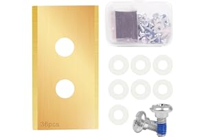 TUAKIMCE 36Pcs Replacement Blades, Titanium Blades Compatible with Mammotion Luba and YUKA All Series, Robust Replacement Robotic Lawnmower Blade with Screws and Washers