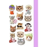 Minnymy Kedi Koleksiyonu &Ccedil;ıkartma Seti, Ajanda ve G&uuml;nl&uuml;k i&ccedil;in, Kendinden Yapışkanlı, Dekoratif, 10x20 cm, Planlayıcı ve Bulle