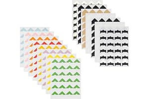 SIOJOHAO 15 Blätter 360 Pcs Foto Ecken Montage selbstklebend für DIY Fotoalbum Journal 14 Mix Farbe (Bunte 14)