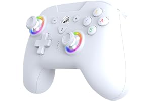Subsonic - Joystick senza fili per Switch / Switch 2 – Wireless controller bluetooth con LED, vibrazione e giroscopio - Bianco