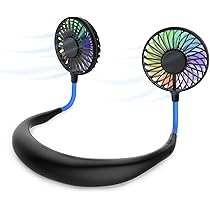 Ventilatore Da Collo Dnenellr Senza Lame - Ricaricabile 5200mAh, 4 Velocit&agrave;, Bianco