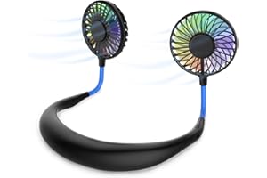ITSHINY Przenośny wentylator na szyję, bez użycia rąk, mini wentylator USB, ładowalny wentylator z opaską na szyję, wentylator z naszyjnikiem, wentylator chłodzący z podwójną głowicą wiatrową, 3 ustawienia