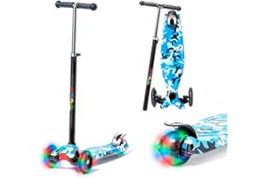 ATAA Patinete de 3 Ruedas Flash -Patinete para niños de 3 Ruedas, Patinete Infantil con Luces, Patinete de 3 Ruedas con Manillar Ajustable, Giro por Gravedad, Patinete de 2 a 9 años