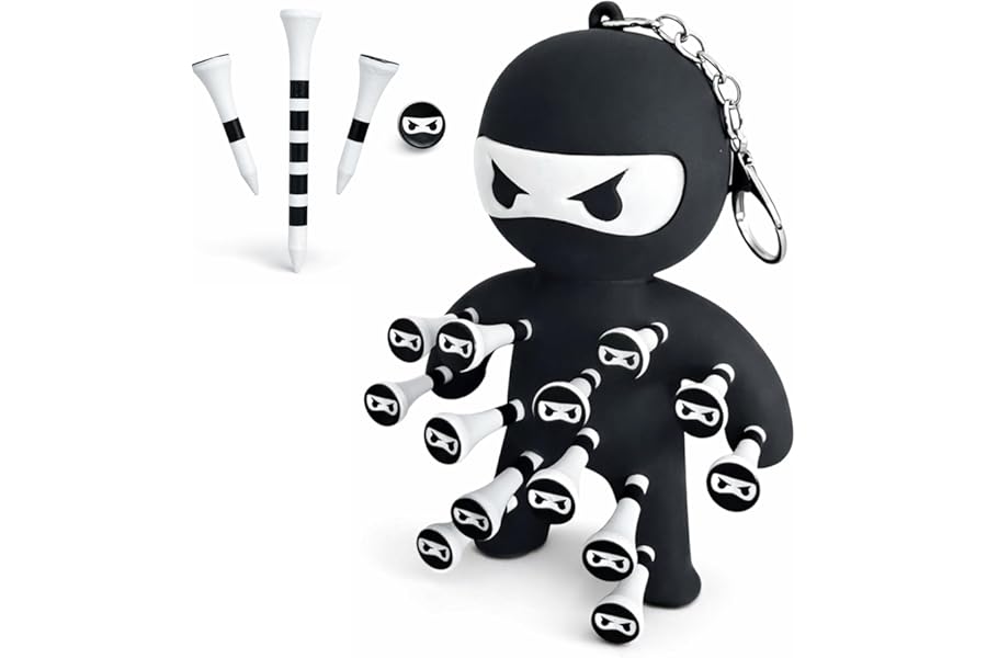 Golf Tee Holder – Ninja Design Holds 13 Tees | Newest Version - Great Gift For All Golfers
