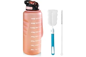 Bouteille d'eau 1,5L, Sans BPA, Matériau sûr en Tritan, grande bouteille d'eau de sport de 1500ml Avec paille et horodateur, accessoire parfait pour le sport, la gym, la course à pied, la randonnée