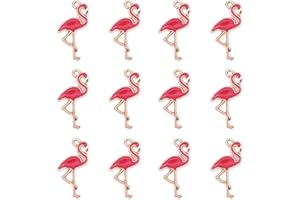 DanLingJewelry 40Pcs Enamel Flamingo Charms Cute Flamingo Charms Enamel Animal Charms for DIY Bracelet Necklace Making