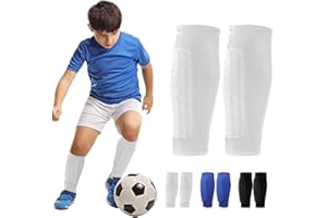 AUNGKWANG Espinilleras de Fútbol, Espinilleras Fútbol Calcetines Elásticas, Medias Elásticas Protectoras, Transpirables para Juegos Niños Niñas Adulto Mujer Hombre