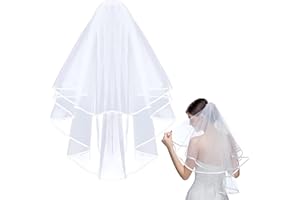 Snowtain Schneespitze Voile de mariage,Voile de Mariage, Multi Niveaux Voile De MariéE Nuptiale Blanc Avec Peigne pour Le Mariage De La MariéE