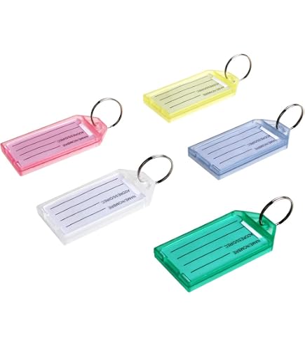 120 Pièces Étiquettes Clés Couleurs - Porte-Clés Avec Anneau Inox & Fenêtre Modifiable - Bagages, Casiers, Hôtel