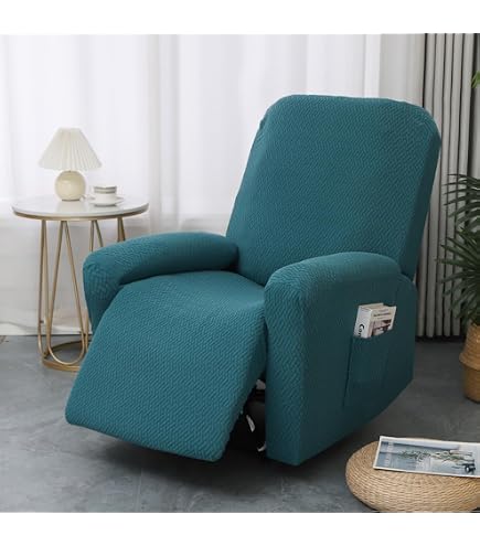 FANSU Copripoltrona Relax Reclinabile Elettrica Universale 1 Posto, Classico Stampa Copripoltrona Reclinabile Elasticizzato Coprisedile con Tasche, Fodere per Poltrona Relax (Arancia