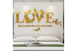 LUMING 3D LOVE Pegatinas de Pared Adhesivo Murales Stickers Hogareña Decoración para Sala de Estar Dormitorio Pasillo Sofá Fondo Decorativo Pegatinas de Pared
