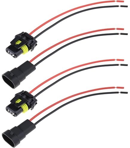 Câble de connecteur de douille d'ampoule de phare TOTMOX 2x9005 Hb3, connecteur de douille d'ampoule droite en plastique 12/24V, adapté à la plupart des voitures Câble de connecteur de douille d'ampoule de phare TOTMOX 2x9005 Hb3, connecteur de douille d'ampoule droite en plastique 12/24V, adapté à la plupart des voitures