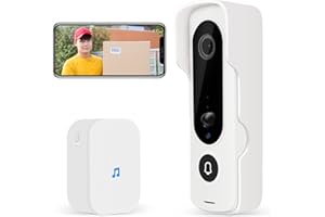 JeaTone 1080P Videocitofono Wifi Campanello Video senza fili da Esterno, Citofono Telecamera con Suoneria, Alimentato two Batteria, Rilevamento Movimento PIR, Audio Bidirezionale, IP64 Impermeabile