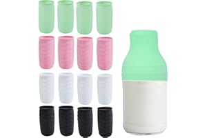 FUIPVGI 16 Piezas Fundas de Silicona para Botellas de Viaje, Funda Elástica a Prueba Fugas
