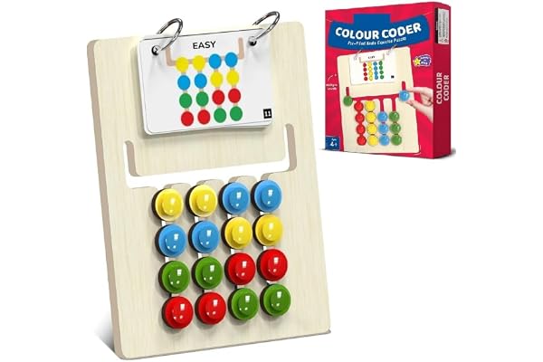 Brand Conquer Kids Montessori Slide Puzzle Game Colour & Pattern Matching Learning Toys for Kids 4-8 Years Birthday Gift for Unisex Preschool Educational Activity Toy (Board Game Color and Pattern)