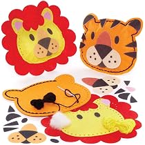 Kit Création Coussin Lion Et Tigre Pour Enfants - 2 Modèles En Feutrine - Activité Couture Débutant