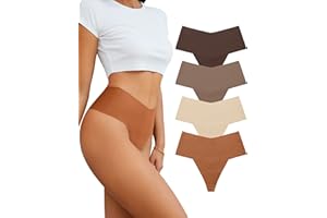 SHARICCA bezszwowe stringi damskie elastyczne wysokie majtki damskie opakowanie 4