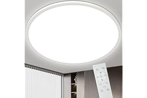 ‎BOWFAR Bowfar 59CM Deckenlampe Led Deckenleuchte Flach, 56W Rund Deckenlampe Wohnzimmer 3000-6500K Ultra Dünn 2.5CM, Deckenleuchten mit Fernbedienung Dimmbar für Wohnzimmer Schlafzimmer Kinderzimmer, Weiß