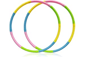 XIAONAN 2PCS Fitness Exercise Hoops,16 Sections Kids Color Toy Hoop, Adjustable Fitness Hoop, Ideal for Gymnastic Outdoor Activities,Detachable and Size Adjustable