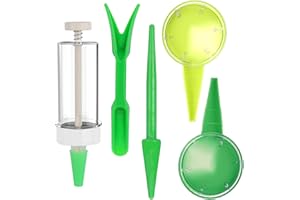 LALASTYLE 5pcs Mini Sowing Seed Dispenser Sower Set, Manual Handhold Seedlings Dibber And Widger Set, Lightweight Small Seed Spreader, Reusable Mini Hand Seed Spreader for Garden Plant