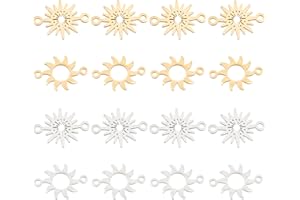 DICOSMETIC 16 Pz 4 Stile in Acciaio Inox Sun Link Star Connettori Sun Rise Connettori Sunbrust Connettori per Il Braccialetto della Collana Orecchini Fare
