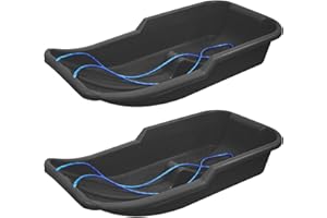 simpa Set of 2 Heavy Duty Cannon Winter Sports Plastic Snow Sledge Tobaggans - Choose from 4 Colours!
