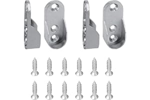 Tadipri Soportes Ovalados de Extremo de Riel, 4 Piezas Soportes de Riel de Brida Armario Soporte Barra Ropa para Armario Baño Ducha Cocina Barra Colgante Viene con 12 Tornillos