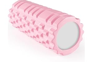 ‎UNYCOS unycos - Faszienrolle (33x14 cm), Fitness-Rolle mit 3D Texturmassage und 50 Übungen E-Book, Hartschaumrolle zur Selbstmassage, Belastbar 130 kg, Massagerolle für Funktionales Training (Hellrosa)