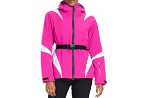 HOTIAN - Giacca invernale da donna, impermeabile, antivento, calda, con cappuccio, traspirante, con cappuccio, per attività all'aria aperta, con cappuccio