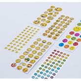 Bimotif 6 Mixed Embossed Adhesive Stickers, Shaped Smiling Faces