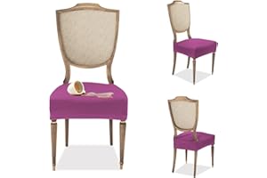 BANZAII TEXTILE INNOVATOR ONLINE Banzaii – Coprisedia Antimacchia senza Schienale – Coprisedia solo Seduta per sedie da cucina, sala da pranzo, cerimonia, ristoranti – 4 Pezzi Fuxia Made in Italy