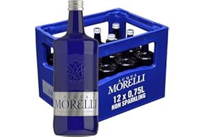 ACQUA MORELLI Non-Sparkling Naturale Stilles Mineralwasser - 12 x 0,75l Mehrwegkiste Naturreines Wasser aus Italien, reiner Geschmack in stilvollen Glasflaschen