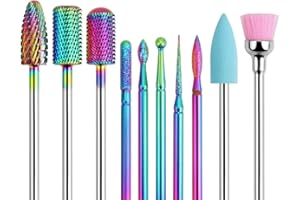 BELICOO 10 sztuk bitów do paznokci, profesjonalne elektryczne pilniki 3/32 cala, węglik wolframu, stal diamentowa, narzędzie do manicure, domowe studio paznokci