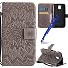 Produktbild MoreChioce kompatibel mit Galaxy J3 2017 Hülle,Klapphülle kompatibel mit Galaxy J330, Premium Leather Bookstyle Schutzhülle Grau Sonne Muster Handytasche Flip Case Magnetische,EINWEG