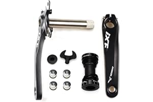 CYSKY Bike Crank Arm Set 170 175 mm 104 BCD with Bottom Bracket Kit and Chainring Bolts for MTB BMX Mountain Road Bicyle, Compatible with Shimano, FSA, Gaint (Black/Red)