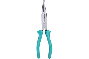 Taparia 1420-8 Long Nose Plier, 8 Inch / 205mm Steel Green PVC Insulated Handle Wire Cutting & Bending Tool for Household & Industrial Use.