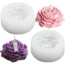 3D Silikonform Blumen Set - Rosen, Mohn, Nelken Für Kerzen & Deko