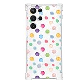 PrintiFy Samsung Galaxy S22 Ultra Uyumlu Water Color 6 Baskılı Şeffaf K&ouml;şe Korumalı Antişok Kılıf