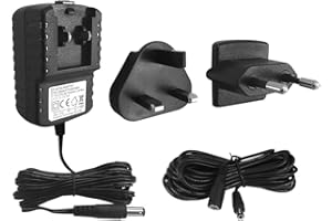 The Big Cheese 9v Universal Mains Adapter and Extension Cable Kit for Mega-Sonic Cat Repeller and Mega-Sonic Fox Repeller, Black