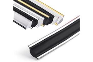 GHIBFBT Zierleisten Selbstklebend Selbstklebender Deckenleiste, 5M Deckenleisten PVC Dreieck Zierleiste Flexible & leicht, Sockelleiste Selbstklebend für Wandkanten Fliesenkanten (Schwarz+Silber-klein)