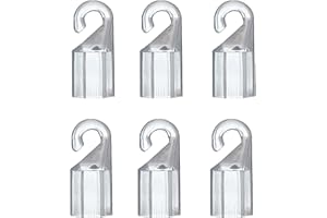 SHENLONG 6PCS Wand Tip Hook Sleeve,Venetian Blinds Wand RodHook,Wand Rod TipHook,Clear Plastic Shepherds Hook Wand Tip Connector Wand Cap for Hexagon 7mm in Diameter Blind Tilt Wand and Wood Blinds