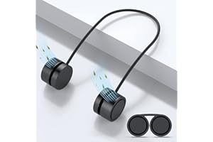 APPFUSHI Tragbarer Nackenventilator, 3 Geschwindigkeiten Halsventilator USB Wiederaufladbarer Ventilator mit 720° Einstellbare Windrichtung Blattloser Tragbarer Ventilator-Schwarz