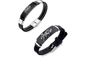 Ubephant Bracelet Stray Kids 2Pcs, Stray Kids Merch, Stray Kids Cadeaux, Réglable Wristband, Straykids Bracelets, Stray Kids Bijoux, Straykids Accessoires, Cadeaux pour Les Enfants Fans