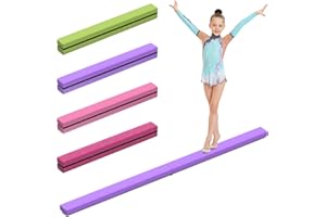 mytueetp Poutre Gymnastique, Barre de Gymnastique en Flanelle Bleu étoilé 2,1 m/220 LB, Simili Cuir suédé, équipement de Gymnastique Pliable pour Filles, entraînement à Domicile, Exercice Physique