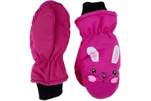 Aoreun Guanti da Sci per Bambini, Guanti Invernali Guanti Impermeabili Antivento, Guanti da Neve in Caldo Pile 3-9 Anni Ragazzi e Ragazze che Corrono Sci Snowboard