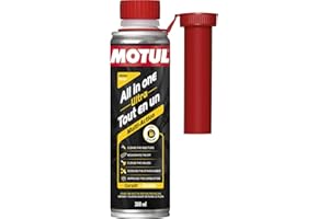 Motul - Additif Tout en Un Diesel - Nettoyant Multi-Action Curatif - Réduction Consommation et Émissions - Idéal Avant Contrôle Technique - All in One Ultra Diesel - 300 ML
