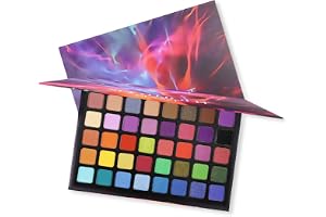 BUTBU Spotlight ögonskuggspalett, med 40 färger, professionell makeup ögonskuggspalett, matt och skimrande, högpigmenterad sminkpalett, för semester och vardag makeup